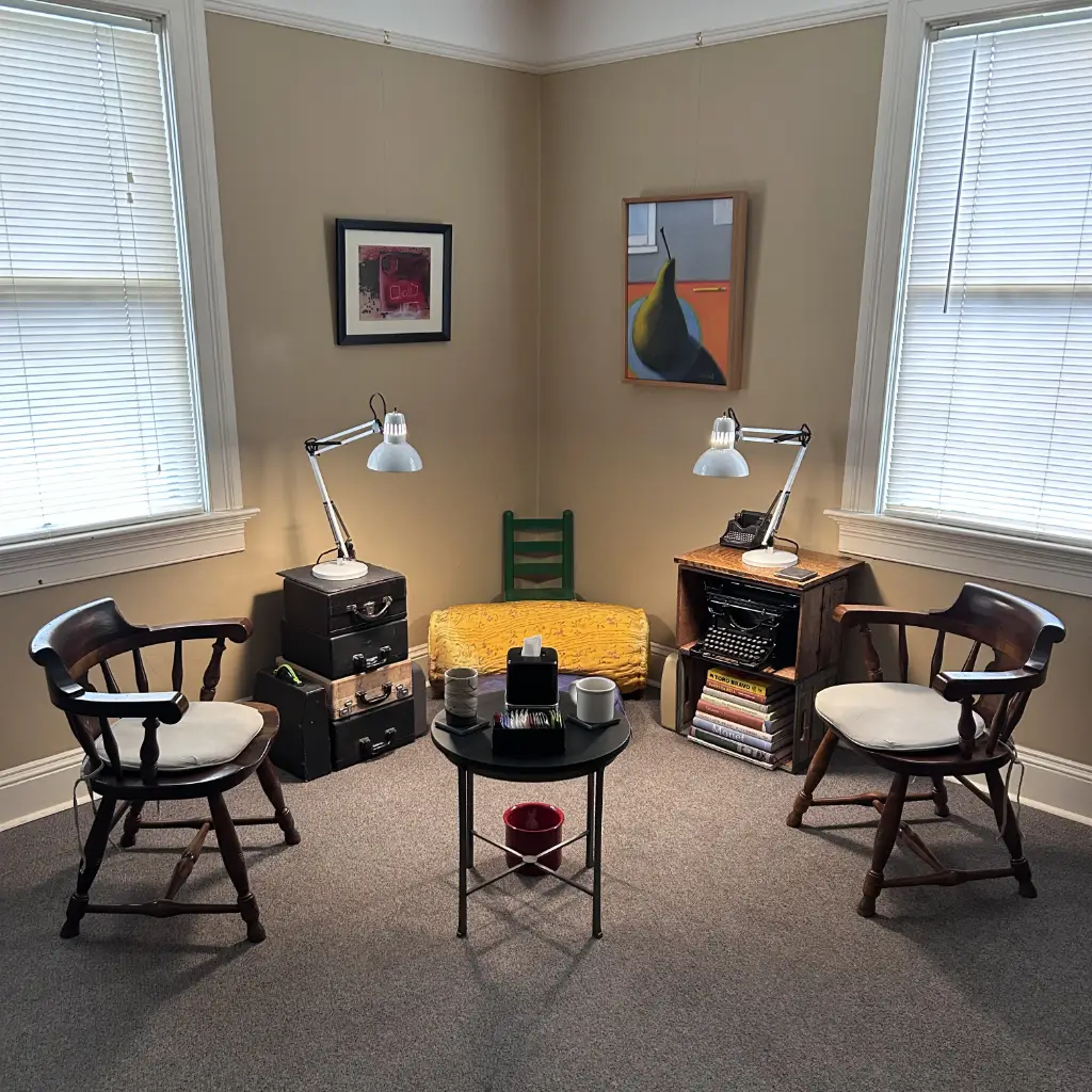 Mark Newton’s coaching studio at 1923 NE Broadway, Portland, OR 97232 for The Clarity Blueprint sessions.